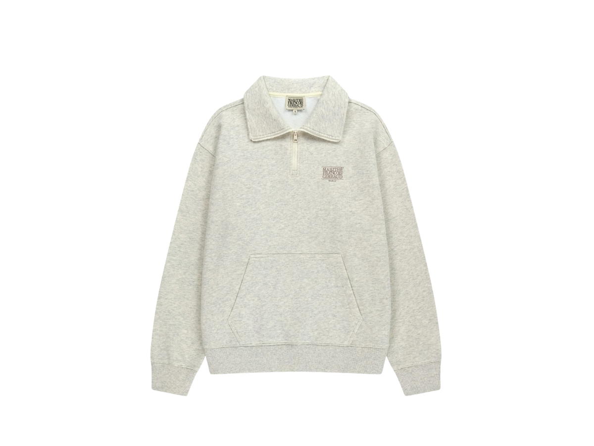 Marithe Francois Girbaud Marithe Francois Girbaud Classic Logo Half Zipup Sweatshirt Oatmeal