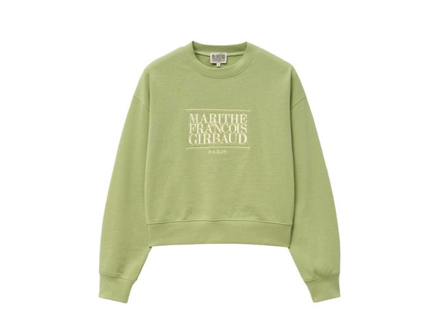 Marithe Francois Girbaud Marithe Francois Girbaud W Classic Logo Crop Sweatshirt Light Green - view 1