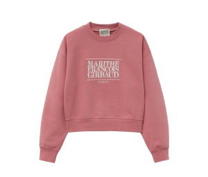 Buy Marithe Francois Girbaud W Classic Logo Crop Sweatshirt Pink at Sasom – Authentic and Ready to Ship