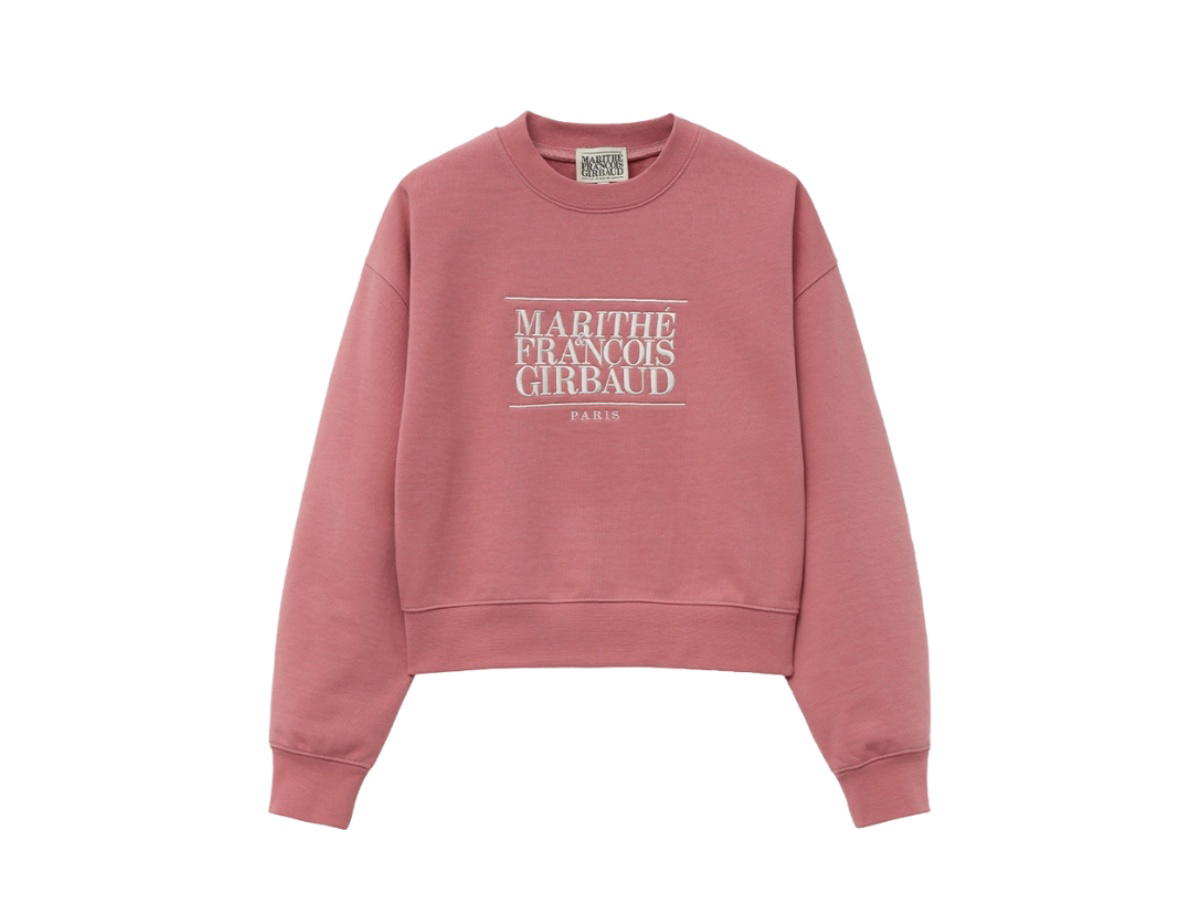 Marithe Francois Girbaud Marithe Francois Girbaud W Classic Logo Crop Sweatshirt Pink