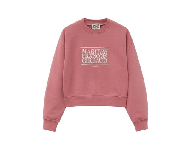 Marithe Francois Girbaud Marithe Francois Girbaud W Classic Logo Crop Sweatshirt Pink - view 1