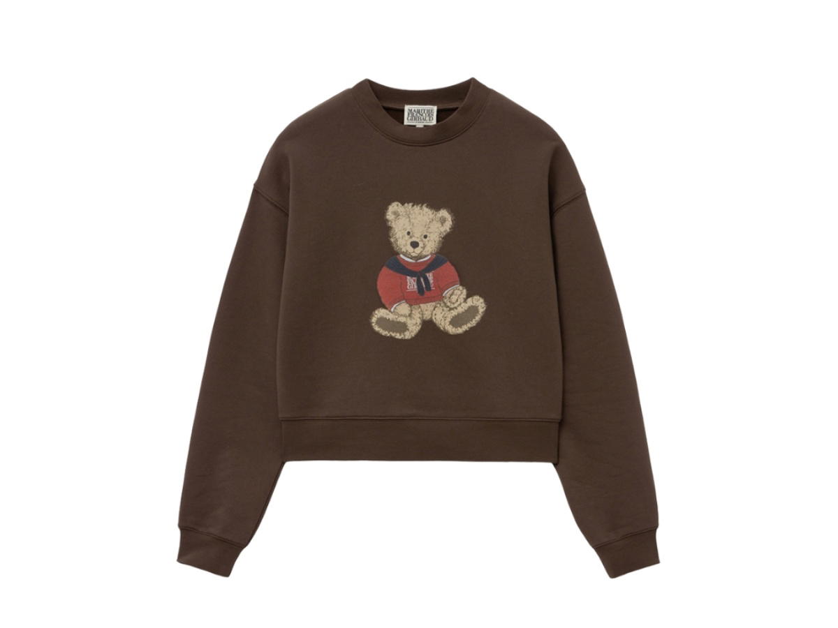 Marithe Francois Girbaud Marithe Francois Girbaud W Doodle Bear Crop Sweatshirt Dark Brown