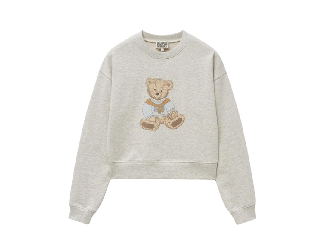 Marithe Francois Girbaud Marithe Francois Girbaud W Doodle Bear Crop Sweatshirt Oatmeal