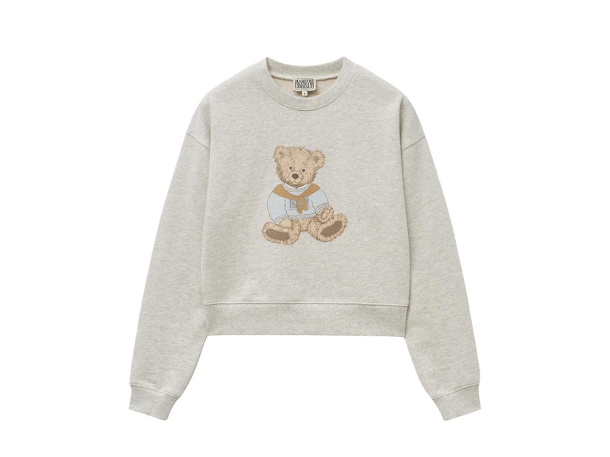 Marithe Francois Girbaud Marithe Francois Girbaud W Doodle Bear Crop Sweatshirt Oatmeal