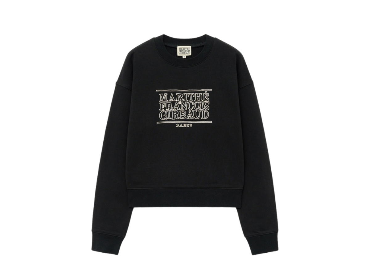 Marithe Francois Girbaud Marithe Francois Girbaud W Doodle Classic Logo Crop Sweatshirt Black