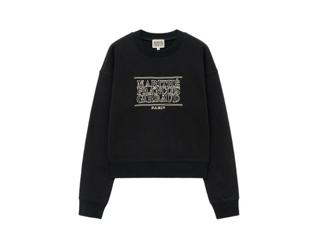 Marithe Francois Girbaud Marithe Francois Girbaud W Doodle Classic Logo Crop Sweatshirt Black - view 1
