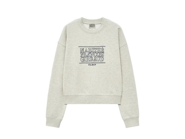 Marithe Francois Girbaud Marithe Francois Girbaud W Doodle Classic Logo Crop Sweatshirt Oatmeal - view 1