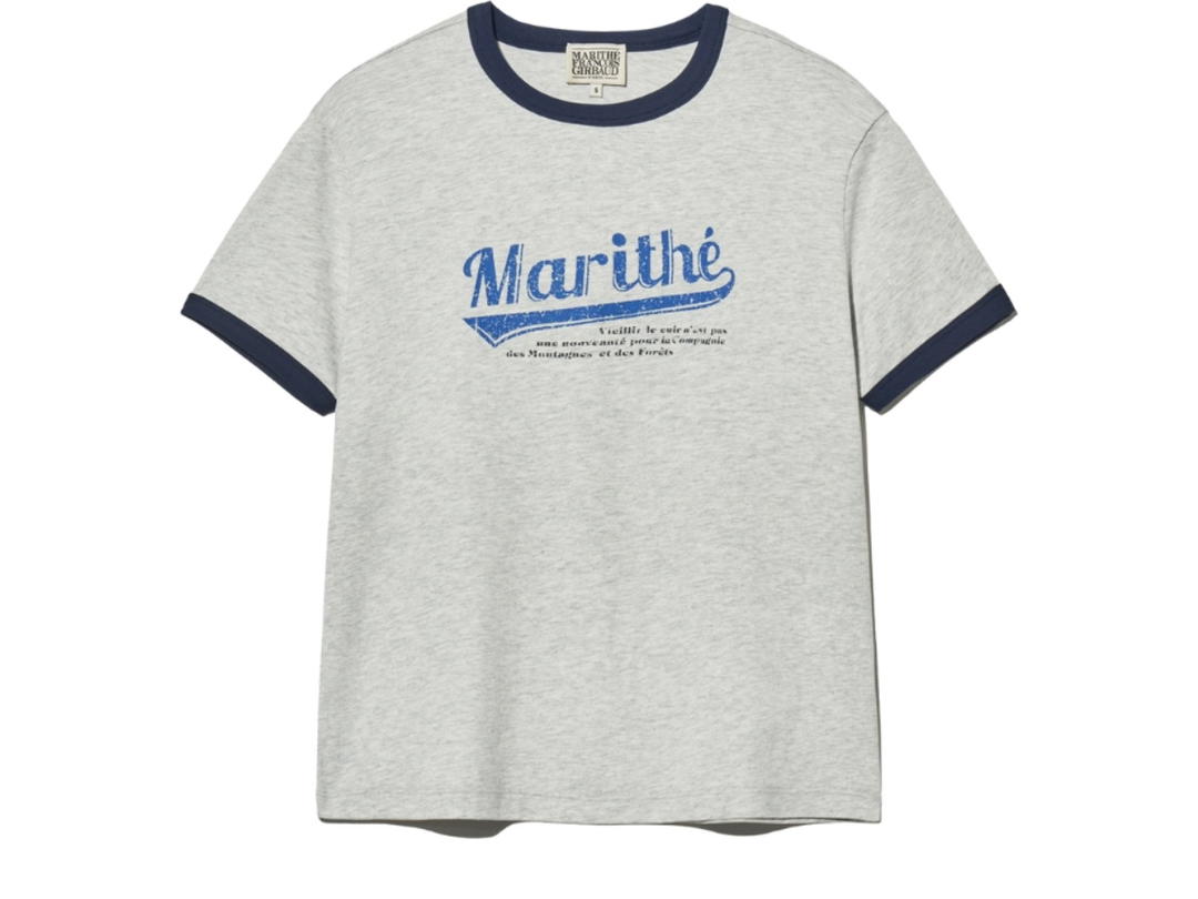 Marithe Francois Girbaud Marithe Francois Girbaud W Vintage Baseball Ringer Tee Light Heather Gray (W)