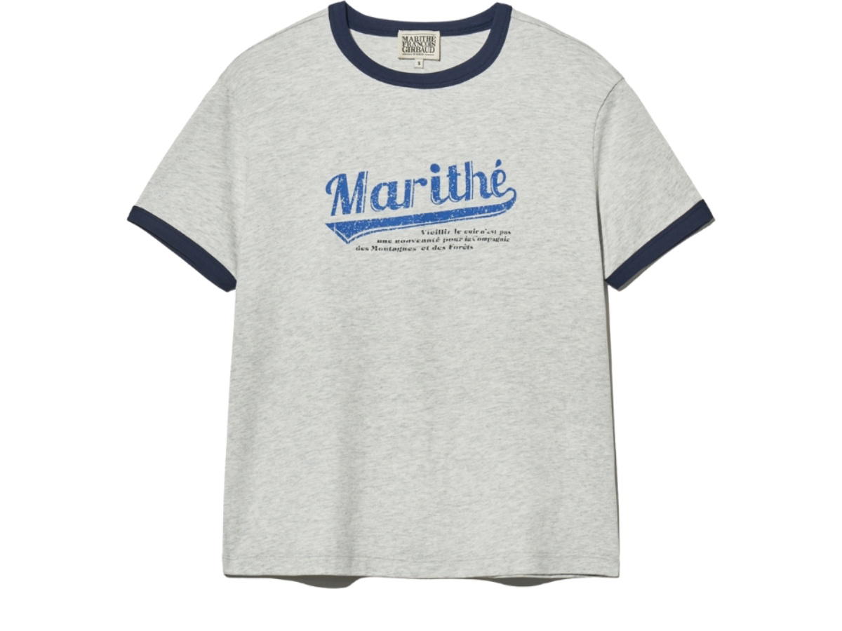 Marithe Francois Girbaud Marithe Francois Girbaud W Vintage Baseball Ringer Tee Light Heather Gray (W)