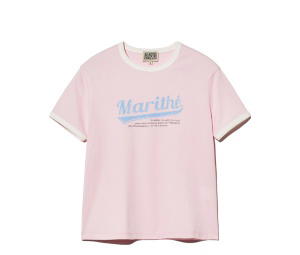 Buy Marithe Francois Girbaud W Vintage Baseball Ringer Tee Pink at Sasom – Authentic and Ready to Ship