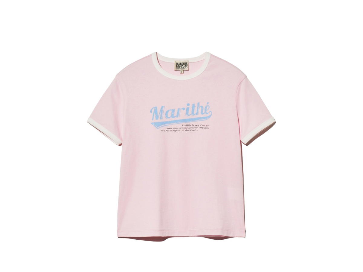 Marithe Francois Girbaud Marithe Francois Girbaud W Vintage Baseball Ringer Tee Pink