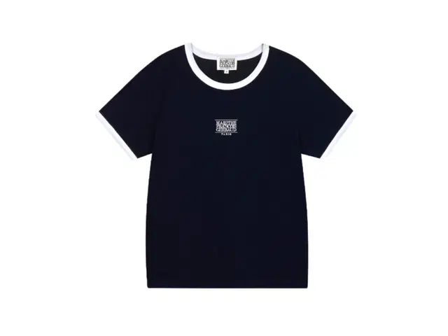 Marithe Francois Girbaud Marithe Francois Girbaud W Classic Logo Ringer Tee Navy