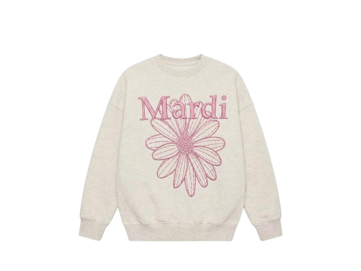 Mardi Mercredi Mardi Mercredi Sweatshirt Flowermardi Needlework Oatmeal Pink