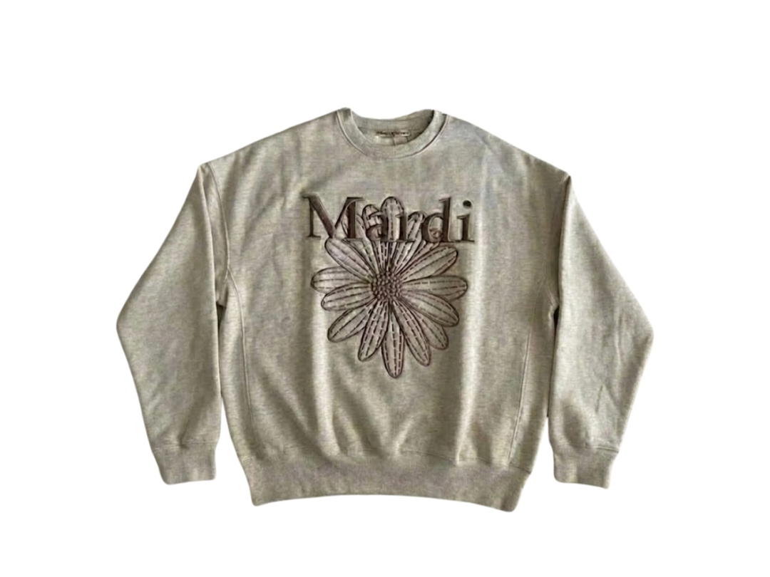 Mardi Mercredi Mardi Mercredi Sweatshirt Flowermardi Needlework Oatmeal Taupe