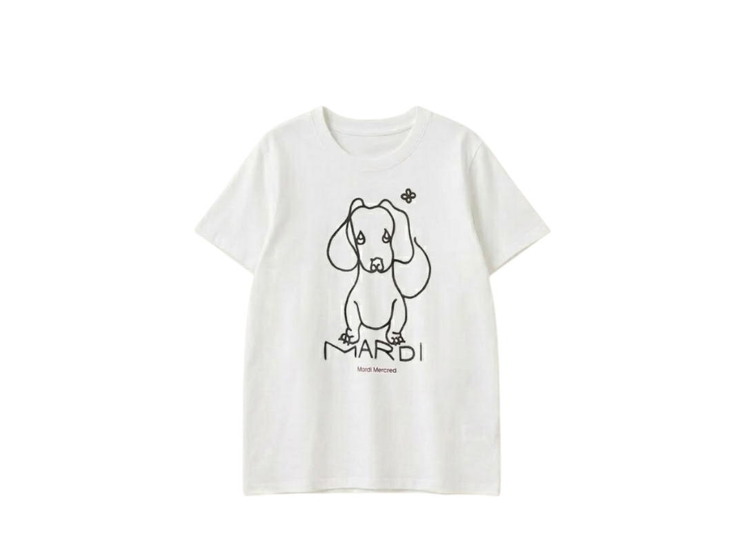 Mardi Mercredi Mardi Mercredi Slim T-Shirt Ddanji Ch.02 Ivory Black (Women's)
