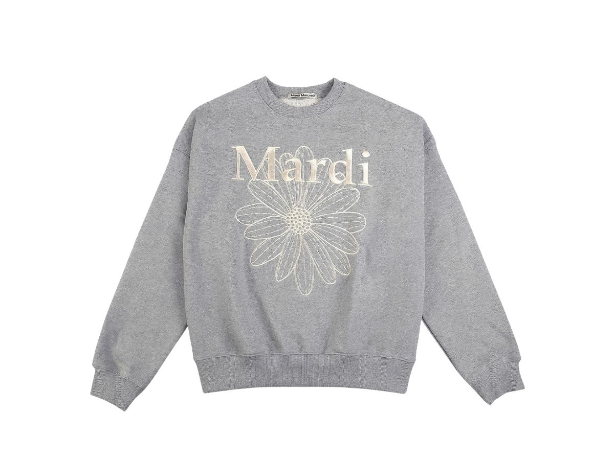 Mardi Mercredi Mardi Mercredi Sweatshirt Flowermardi Needlework Grey Cream