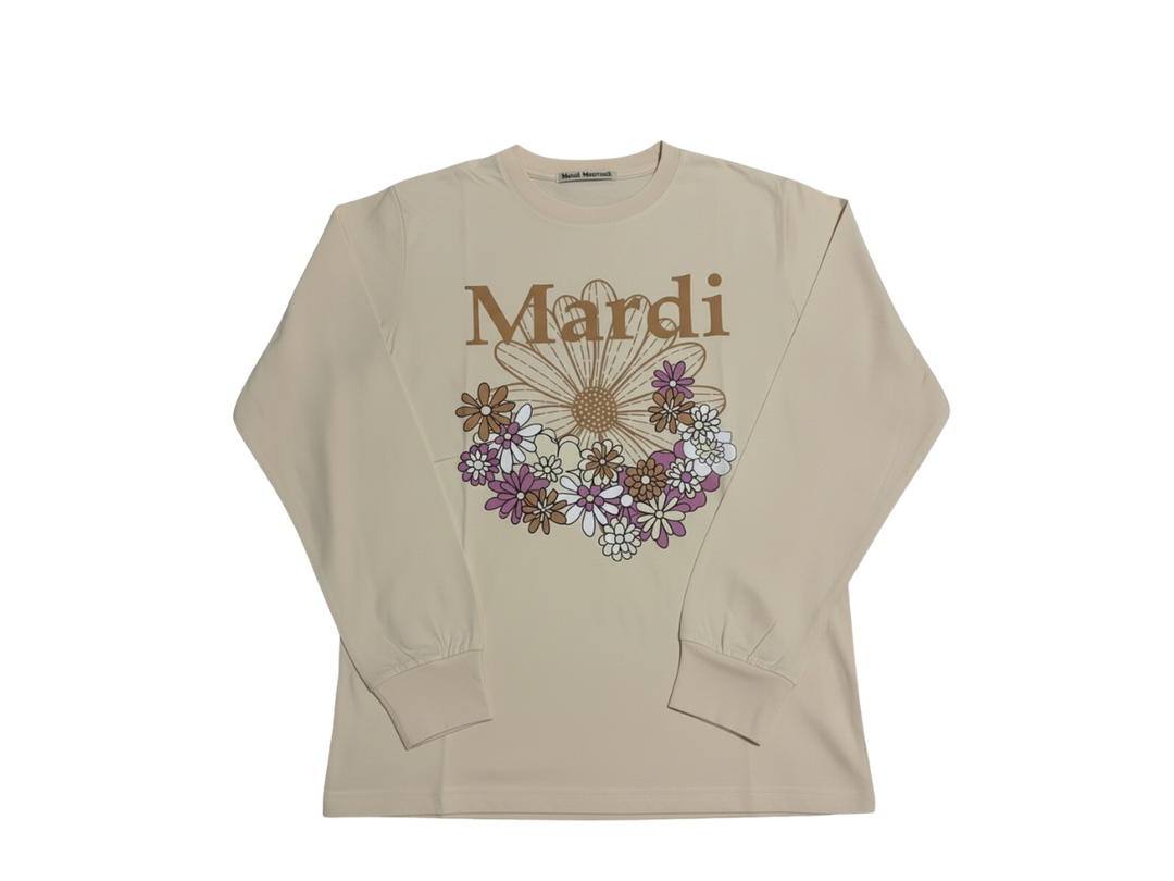 Mardi Mercredi Mardi Mercredi Tshirt Long Sleeve Flowermardi Jardin Butter Peanut (W)