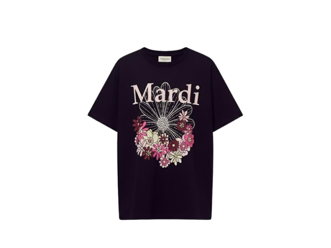 Mardi Mercredi Mardi Mercredi Tshirt Flowermardi Jardin Black Pale Pink