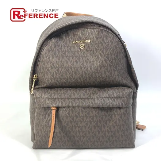 Buy Michael Kors 30T0G04B6B Bag Monogram SLATER Backpack PVC/Leather Brown Unused at Sasom – Authentic and Ready to Ship