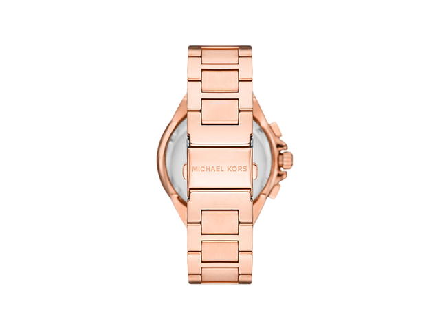 Michael Kors Michael Kors Oversized Camille Watch 45MM In Stainless Steel With Rose Gold-Tone Bazel-Gold Dial - view 3