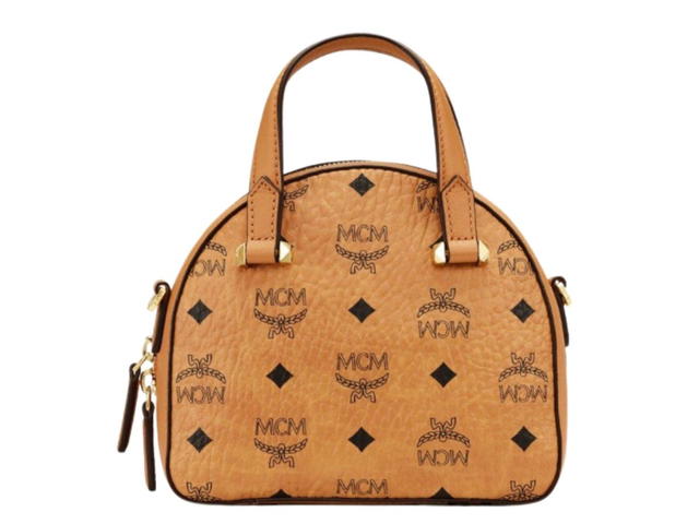 MCM Mini Essential Half Moon Tote in Visetos Original - view 2