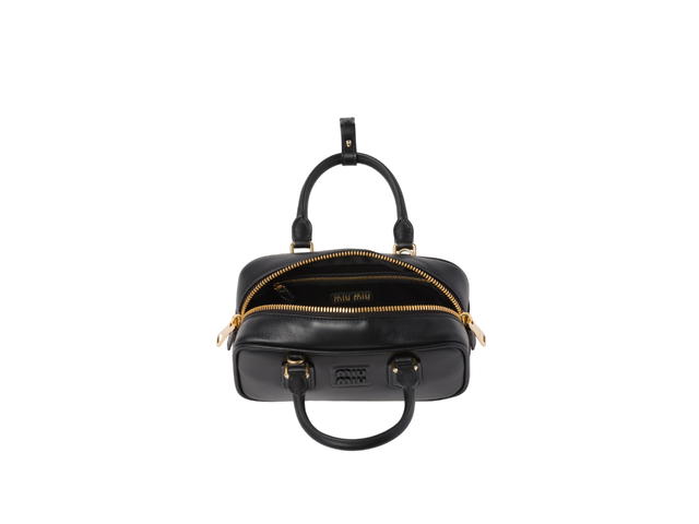 Miu Miu Miu Miu Arcadie Leather Bag 22CM In Leather With Gold-Tone Hardware Black - view 3