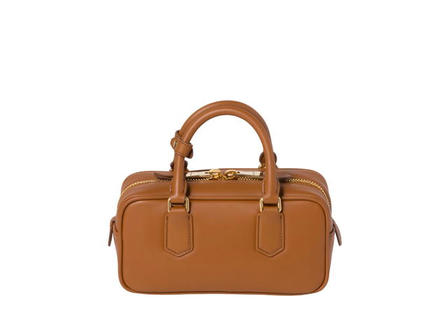 Miu Miu Miu Miu Arcadie Leather Bag 22CM In Leather With Gold-Tone Hardware Cognac - view 2