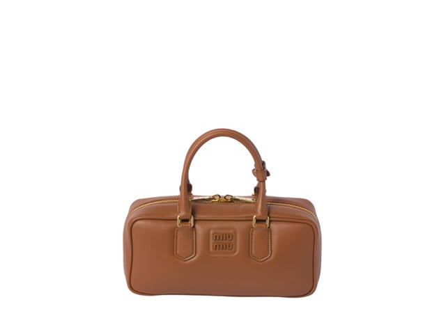 Miu Miu Miu Miu Arcadie Leather Bag 27CM In Leather With Gold-Tone Hardware Cognac - view 1