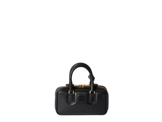 Miu Miu Miu Miu Arcadie Leather Mini Bag With Gold-Tone Hardware Black - view 1