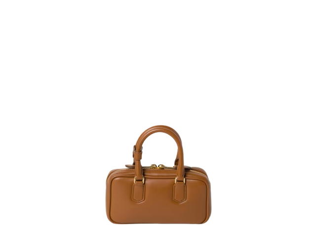 Miu Miu Miu Miu Arcadie Leather Mini Bag With Gold Tone Hardware Cognac - view 3
