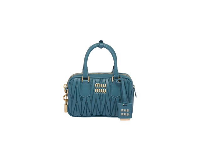 Miu Miu Miu Miu Arcadie Matelassé Nappa Leather Bag In Leather With Gold-Tone Metal Hardware Marina Blue - view 1