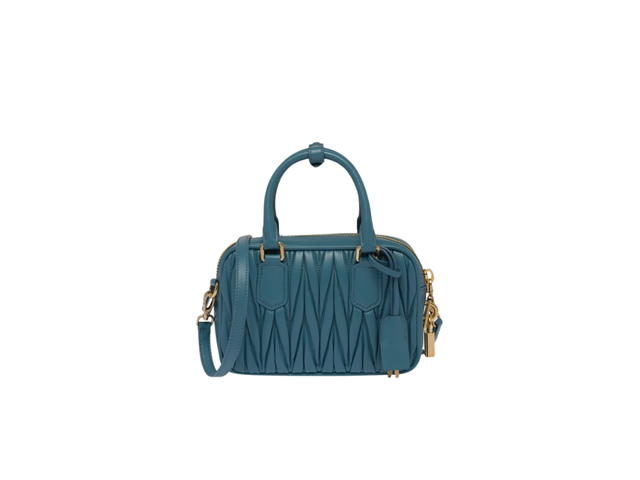 Miu Miu Miu Miu Arcadie Matelassé Nappa Leather Bag In Leather With Gold-Tone Metal Hardware Marina Blue - view 2