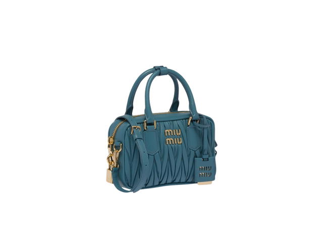 Miu Miu Miu Miu Arcadie Matelassé Nappa Leather Bag In Leather With Gold-Tone Metal Hardware Marina Blue - view 3