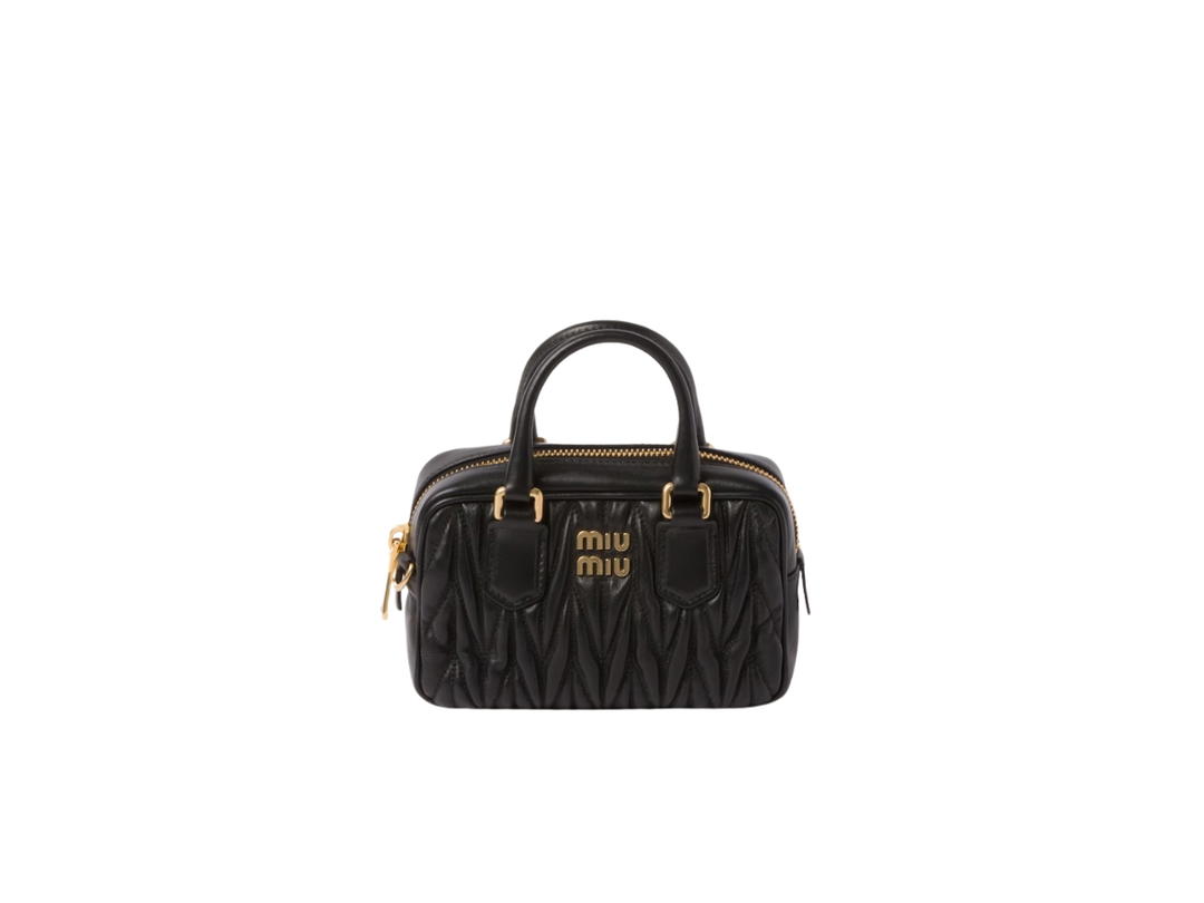 Miu Miu Miu Miu Arcadie Matelassé Nappa Leather Mini-Bag In Leather With Gold-Tone Metal Hardware Black