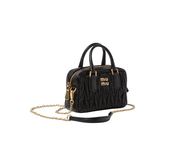 Miu Miu Miu Miu Arcadie Matelassé Nappa Leather Mini-Bag In Leather With Gold-Tone Metal Hardware Black - view 3