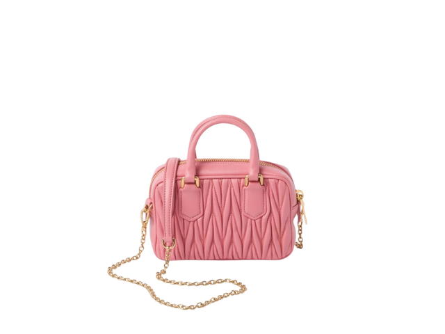 Miu Miu Miu Miu Arcadie Matelassé Nappa Leather Mini-Bag In Leather With Gold-Tone Metal Hardware Petal Pink - view 2