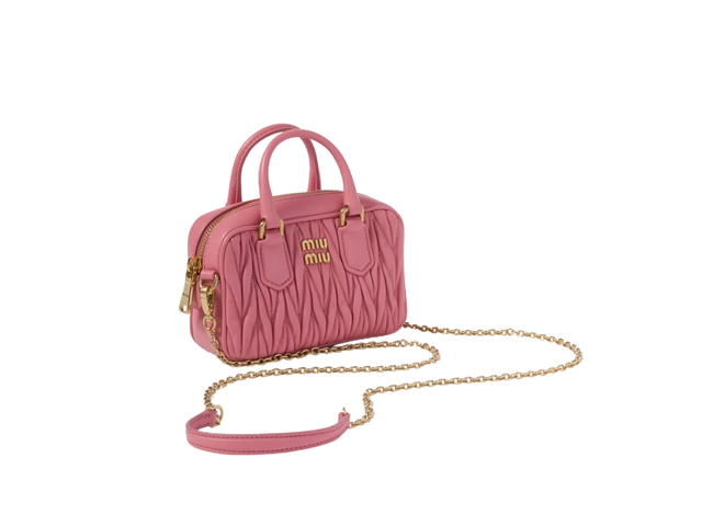 Miu Miu Miu Miu Arcadie Matelassé Nappa Leather Mini-Bag In Leather With Gold-Tone Metal Hardware Petal Pink - view 3