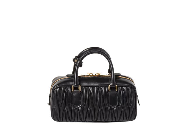 Miu Miu Miu Miu Arcadie Matelassé Nappa Leather Bag 22CM With Metal Lettering Logo And Gold-Tone Hardware Black - view 2