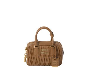 Buy Miu Miu Arcadie Matelassé Nappa Leather Bag Top-Handle Bag In Matelassé Motif With Leather Strap Gold-Tone Hardware Caramel at Sasom – Authentic and Ready to Ship
