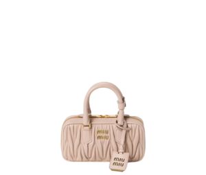 Buy Miu Miu Arcadie Matelassé Nappa Leather Mini-Bag With Gold-Tone Hardware Powder Pink at Sasom – Authentic and Ready to Ship