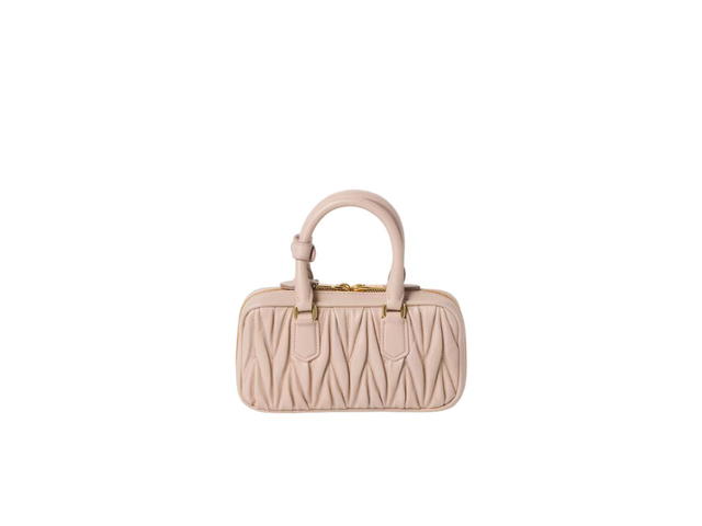 Miu Miu Miu Miu Arcadie Matelassé Nappa Leather Mini-Bag With Gold-Tone Hardware Powder Pink - view 3