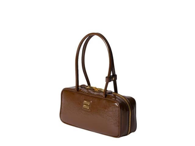 Miu Miu Miu Miu Beau Naplak Patent Leather Bag In Leather With Gold-Tone Hardware Palisander - view 2