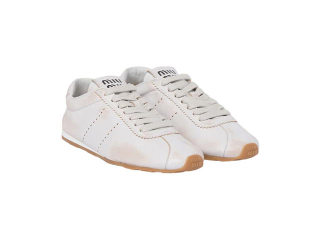 Miu Miu Miu Miu Bleached Nappa Leather Sneakers White (Women's) - view 2