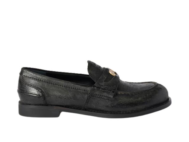 Miu Miu Miu Miu Calfskin Penny Loafers Black - view 1