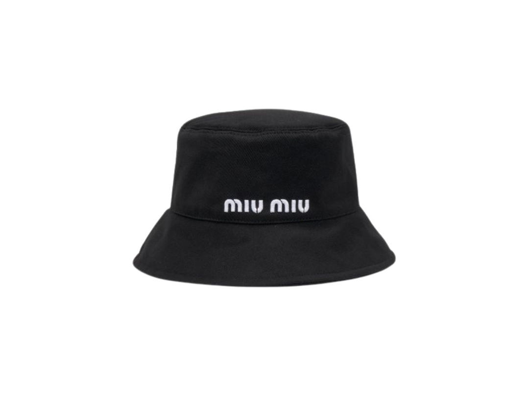 Miu Miu Miu Miu Cotton Bucket Hat Black
