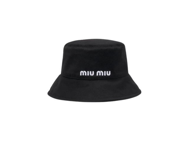 Miu Miu Miu Miu Cotton Bucket Hat Black - view 1