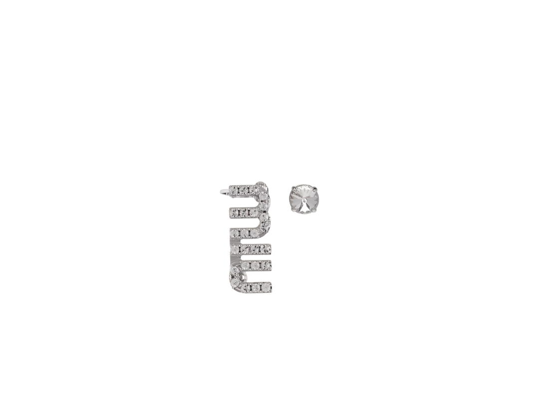 Miu Miu Miu Miu Crystal Earrings In Metal With Synthetic Crystals Steel-Crystal