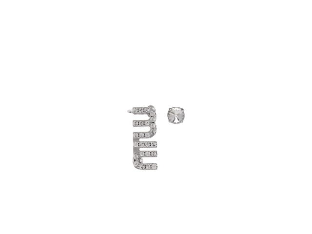 Miu Miu Miu Miu Crystal Earrings In Metal With Synthetic Crystals Steel-Crystal - view 1