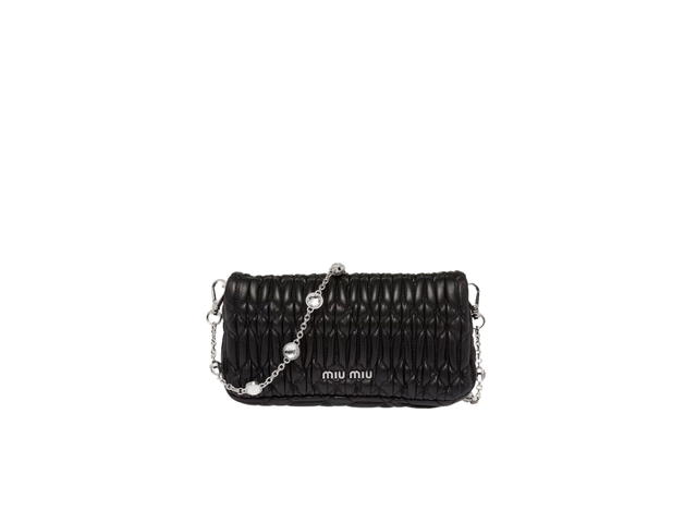 Miu Miu Miu Miu Crystal Nappa Leather And Crystal Mini-Bag In Leather With Silver-Tone-Steel Hardware Black - view 2