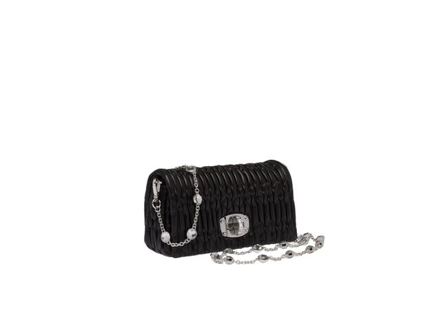 Miu Miu Miu Miu Crystal Nappa Leather And Crystal Mini-Bag In Leather With Silver-Tone-Steel Hardware Black - view 3